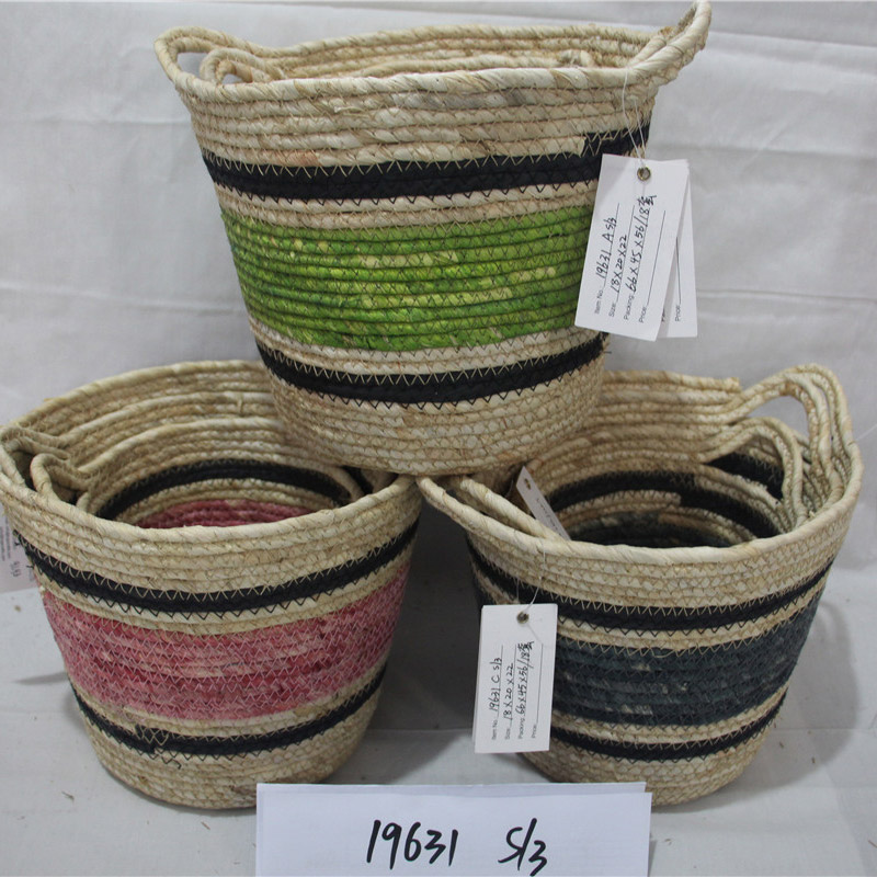 Ropas sucias cestas de flores de almacenamiento caja de algas marinas decoración sencilla recipiente plegable aspiradora organizador manual de bambú